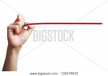 Hand Drawing Red Line