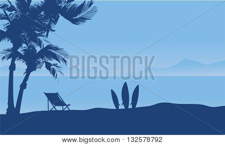 Beautiful seaside at the morning scenery with bluue backgrounds