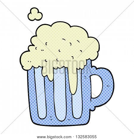 freehand drawn cartoon foamy beer