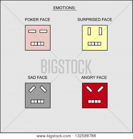 Vector Image emotions using individual square face