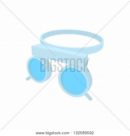 Trial frame for checking patient vision icon in cartoon style on a white background