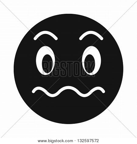 Suspicious emoticon icon in simple style isolated on white background