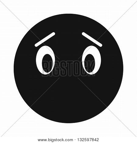 Emoticon without mouth icon in simple style isolated on white background
