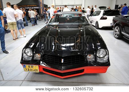 Cracow Poland - May 21 2016: Pontiac Trans Am Displayed At 3rd Edition Of Moto Show In Krakow. Polan