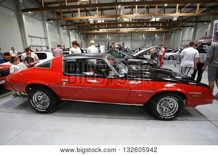 Cracow Poland - May 21 2016: Pontiac Trans Am Displayed At 3rd Edition Of Moto Show In Krakow. Polan