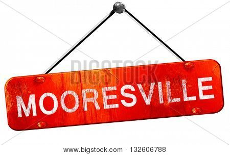 mooresville, 3D rendering, a red hanging sign