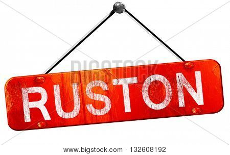 ruston, 3D rendering, a red hanging sign