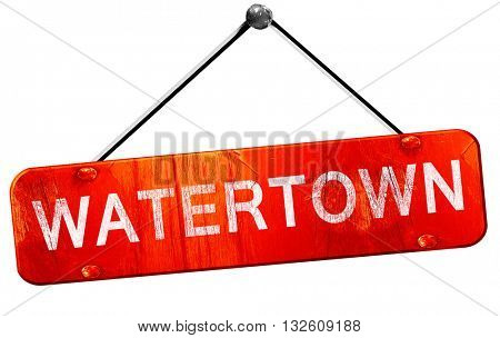 watertown, 3D rendering, a red hanging sign