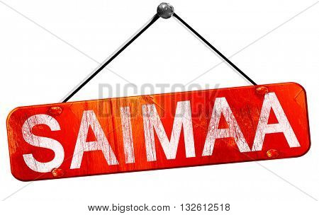 Saimaa, 3D rendering, a red hanging sign