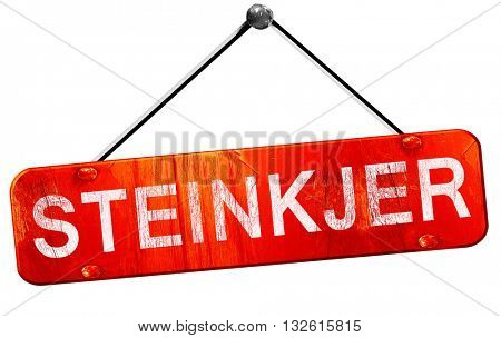 Steinkjer, 3D rendering, a red hanging sign