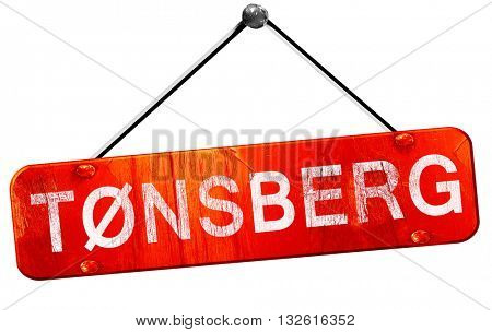 Tonsberg, 3D rendering, a red hanging sign