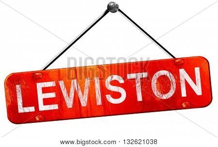 lewiston, 3D rendering, a red hanging sign