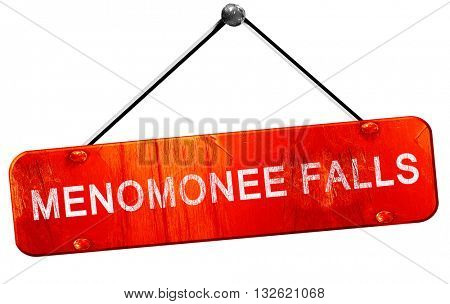 menomonee falls, 3D rendering, a red hanging sign