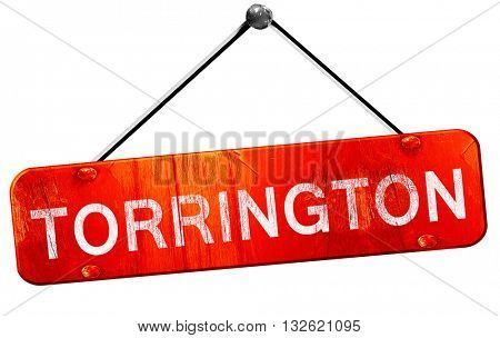 torrington, 3D rendering, a red hanging sign