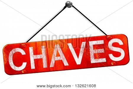 Chaves, 3D rendering, a red hanging sign