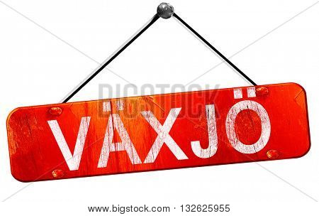 Vaxjo, 3D rendering, a red hanging sign