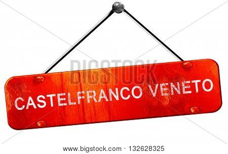 Castelfranco veneto, 3D rendering, a red hanging sign