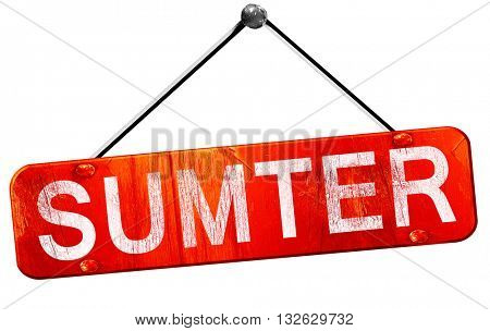 sumter, 3D rendering, a red hanging sign