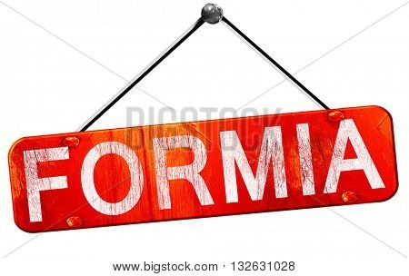 Formia, 3D rendering, a red hanging sign
