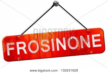 Frosinone, 3D rendering, a red hanging sign