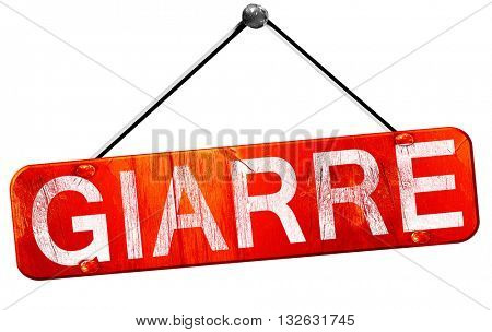 Giarre, 3D rendering, a red hanging sign