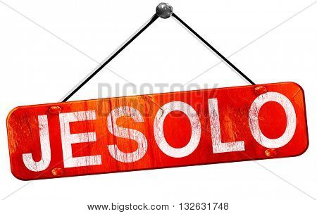 Jesolo, 3D rendering, a red hanging sign