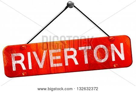 riverton, 3D rendering, a red hanging sign