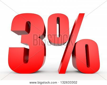 Discount 3 Percent Off. 3D Illustration.