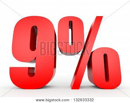 Discount 9 Percent Off. 3D Illustration.