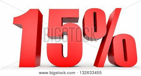 Discount 15 Percent Off. 3D Illustration.