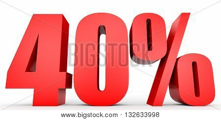 Discount 40 Percent Off. 3D Illustration.