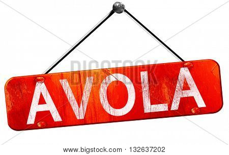 Avola, 3D rendering, a red hanging sign