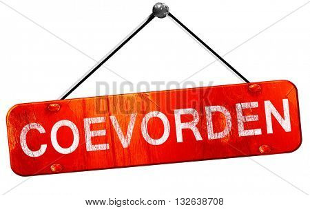 Coevorden, 3D rendering, a red hanging sign