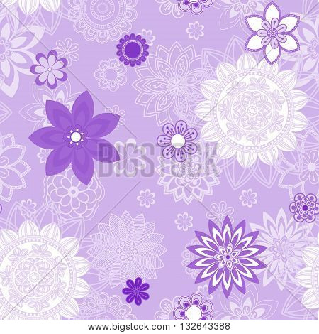 Mandala pattern floral elements decorative ornament. Seamless pattern background. Arab Asian ottoman motifs. Vector illustration