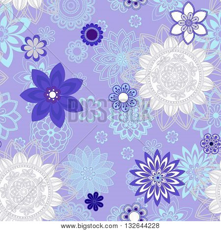 Mandala pattern floral elements decorative ornament. Seamless pattern background. Arabic Asian ottoman motifs. Vector illustration
