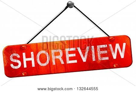 shoreview, 3D rendering, a red hanging sign