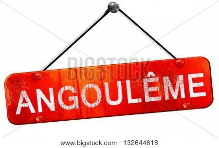 angouleme, 3D rendering, a red hanging sign