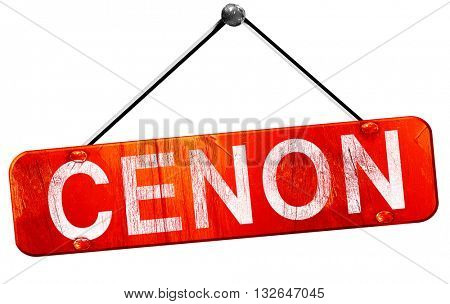 cenon, 3D rendering, a red hanging sign