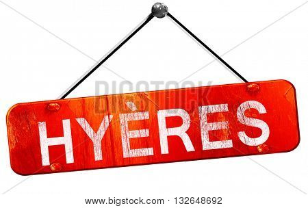 hyeres, 3D rendering, a red hanging sign