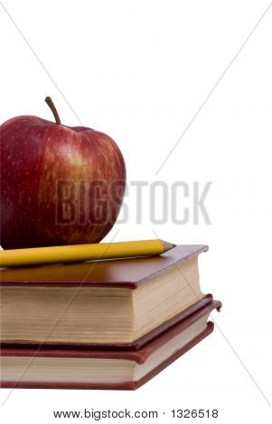 Onderwijs Series (Apple en potlood op boek)