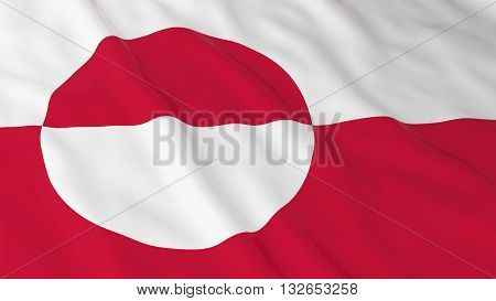 Greenlandic Flag HD Background - Flag of Greenland 3D Illustration