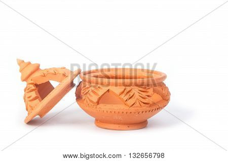 Thai traditional clay pottery in koh Kret island thailand
