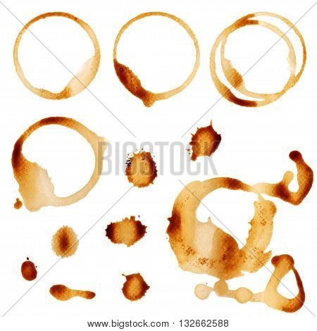 Coffee Stain Circles. Vector