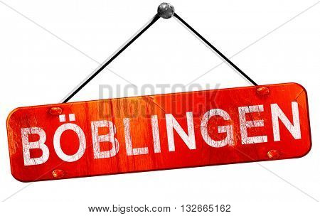Boblingen, 3D rendering, a red hanging sign