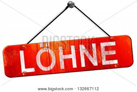 Lohne, 3D rendering, a red hanging sign