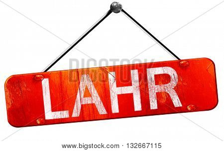 Lahr, 3D rendering, a red hanging sign