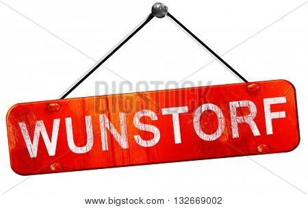 Wunstorf, 3D rendering, a red hanging sign