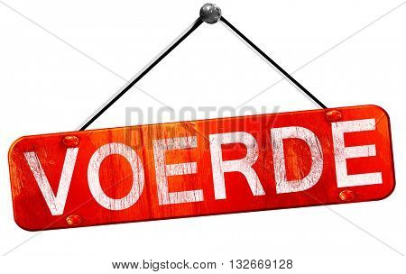 Voerde, 3D rendering, a red hanging sign