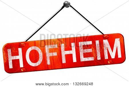 hofheim, 3D rendering, a red hanging sign