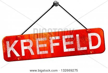 Krefeld, 3D rendering, a red hanging sign